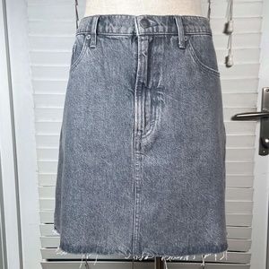 Lucky Brand Black Acid Wash High Rise Mini Skirt with Frayed Hem